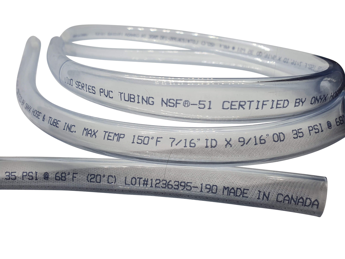 1000 Feet Roll - 5/16" ID (8mm). NSF 51 Certified Food Safe Tubing. 7/16 OD. Fermtech Regular Vinyl Tubing PVC. Multipurpose Tube for Beer Line, Kegerator, Wine Making, Aquaponics, Air Hose. Made in Canada