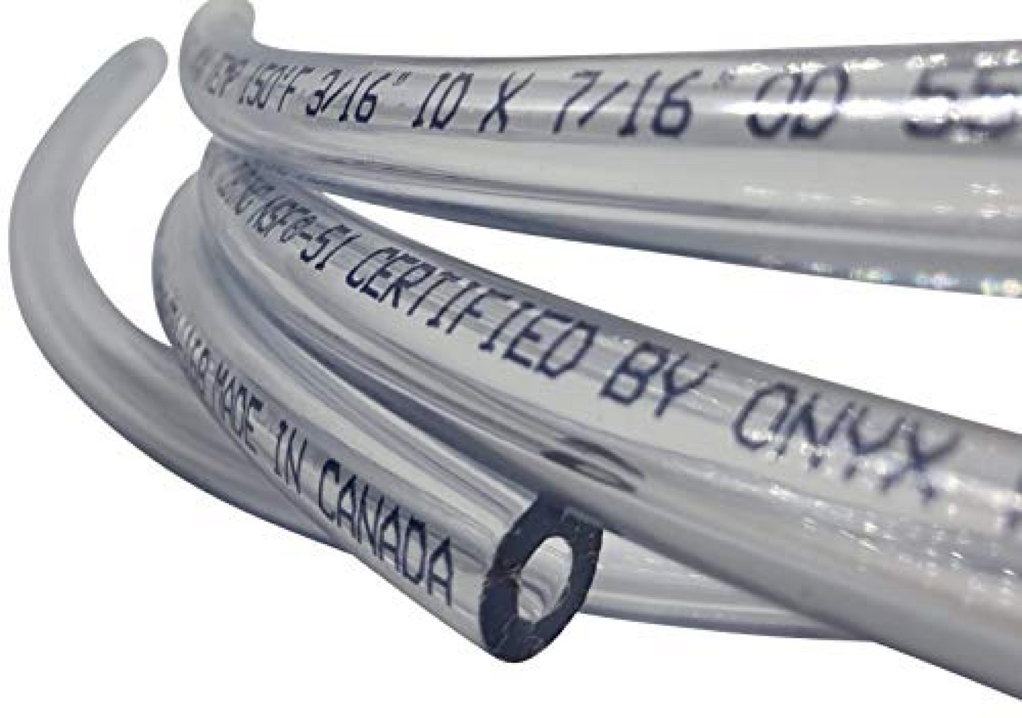 Beer Line Kegging 3/16" ID (5 mm) 7/16" OD (11 mm) Food Safe Certified (NSF 51) Vinyl PVC tubing Multipurpose Tube for Beer Line, Kegerator, Wine Making, Aquaponics, Air Hose, Clear