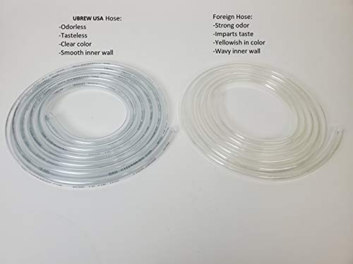 Beer Line Kegging  3/16" ID (5 mm) 7/16" OD (11 mm) Food Safe Certified (NSF 51) Vinyl PVC tubing Multipurpose Tube for Beer Line, Kegerator, Wine Making, Aquaponics, Air Hose, Clear