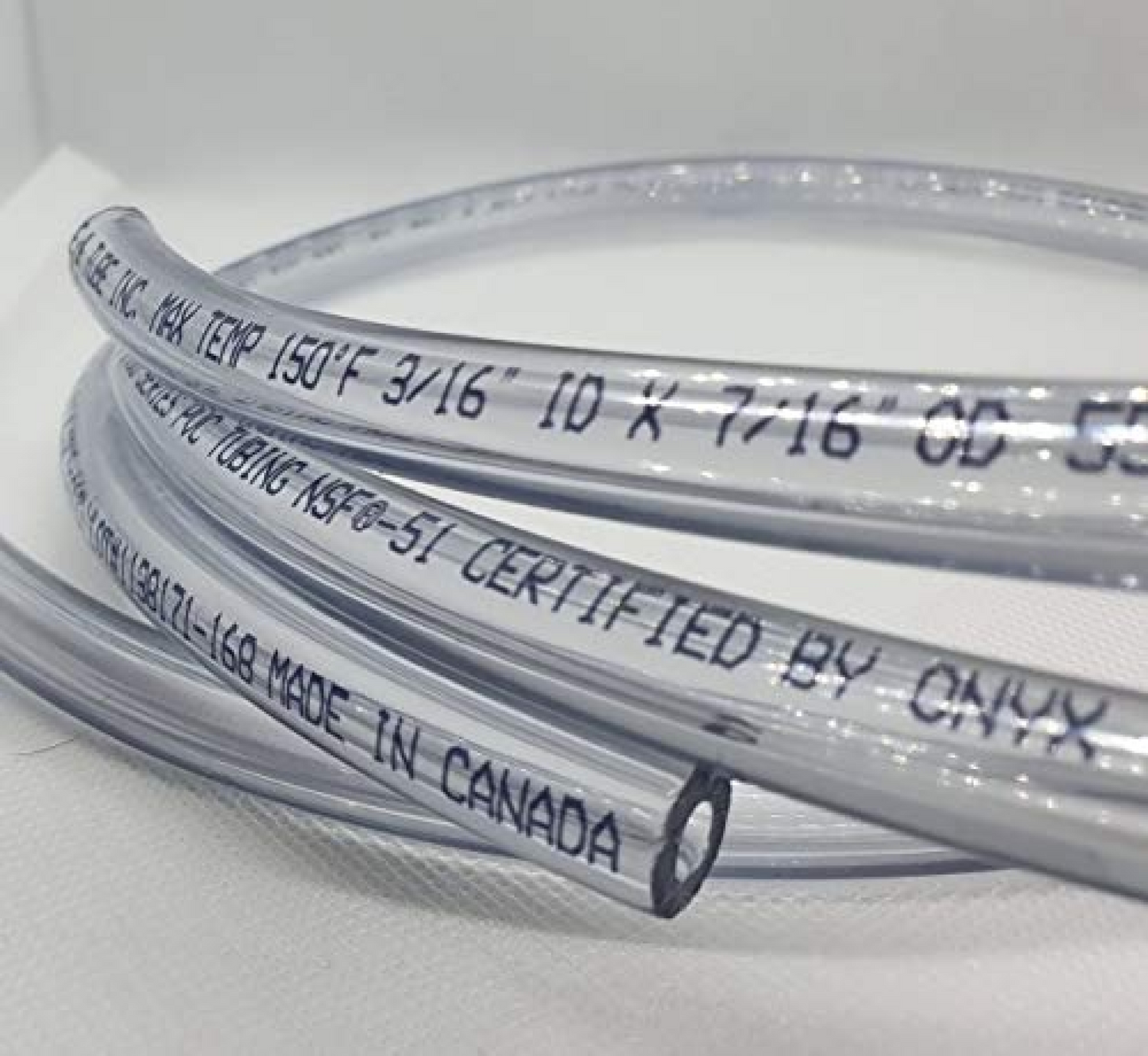 Beer Line Kegging 3/16" ID (5 mm) 7/16" OD (11 mm) Food Safe Certified (NSF 51) Vinyl PVC tubing Multipurpose Tube for Beer Line, Kegerator, Wine Making, Aquaponics, Air Hose, Clear