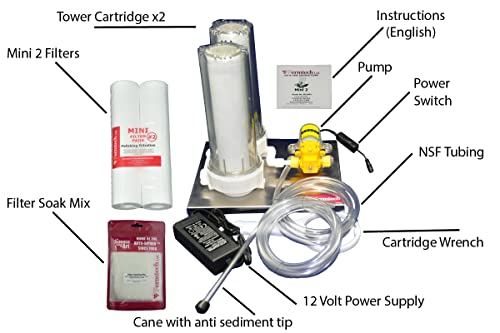 Mini 2 Filter Machine Stainless Steel Wine/Beer/Juice/Kombucha/Liquid filter System. Home Pro 10 inch. Mini Jet Filtration Filtering technology. (Double)