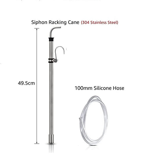 Stainless Steel Auto Siphon 18" with Clip, Brush and 6 feet of Made in Canada tubing. Stainless Steel Siphon Racking Cane With Carboy Clip, Homebrewer Easily Transfer Wort From Container,