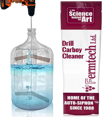 Double Drill Attachment Carboy Pail Jug  27" Brush - Drill Bottle Brush - Carboys Carrier - Cleaning Supplies for Brewing Wine Making