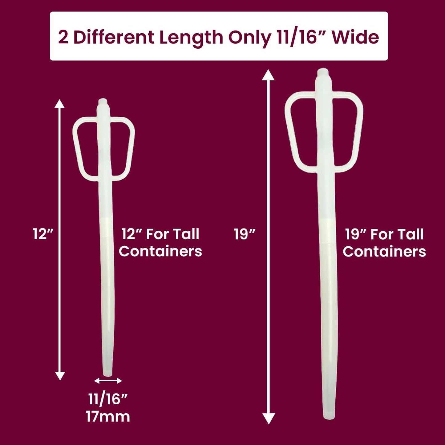 Wine Thief Sampler Slim 19" Long – For one gallon jugs - Plastic Sampler Tool for Home Brewing, Winemaking, Beer Craft, Alcohol Test Tool, Sampling Tester Kit for Carboy, Barrel, Bottling Equipment