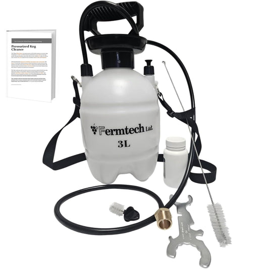 Deluxe Beer Keg Line Beer Cleaning kit with 4oz Beer Line Cleaner - Hand Pump Pressurized - Easy Safe to Use Keg Claner - w/Brush, Wrench, Faucet Plug Brush, Instructions Manual.