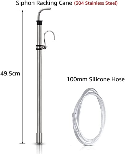 Stainless Steel Auto Siphon 18" with Clip, Brush and 6 feet of Made in Canada tubing. Stainless Steel Siphon Racking Cane With Carboy Clip, Homebrewer Easily Transfer Wort From Container,