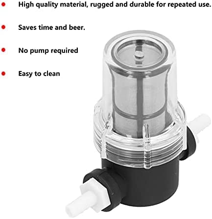 Mini 2 Mesh Strainer Pre-Screen Inline beer filter 200 Mesh 65 Micron Infuser - 3/8" Works with Mini Jet/Mini 2/ Super Colombo/Liquid filter systems Remove large particles